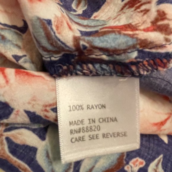Cynthia Rowley Floral Soft V-Neck Top Blouse - XL - Picture 7 of 8